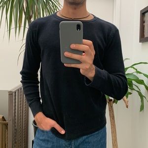 GAP KNIT SHIRT, COLOR BLACK, SIZE LARGE, crewneck, 100% Cotton.
